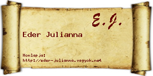 Eder Julianna névjegykártya
